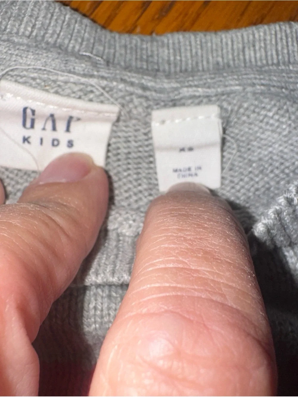 GAP Gray Sweater with Rainbow Heart Stripes